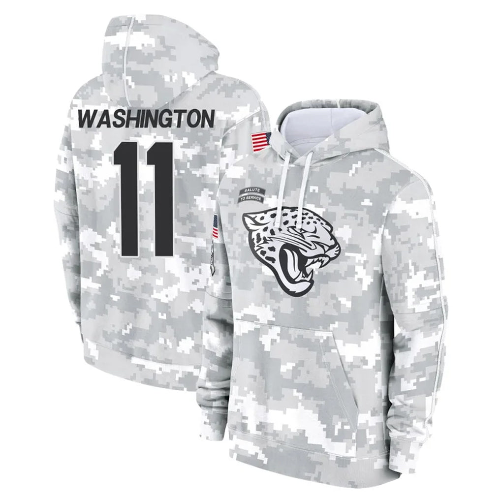 BIPIHUC J.Jaguars #11 Parker Washington Player Arctic Camo Salute to Service Hoodies Limited Game Stitched Jerseys