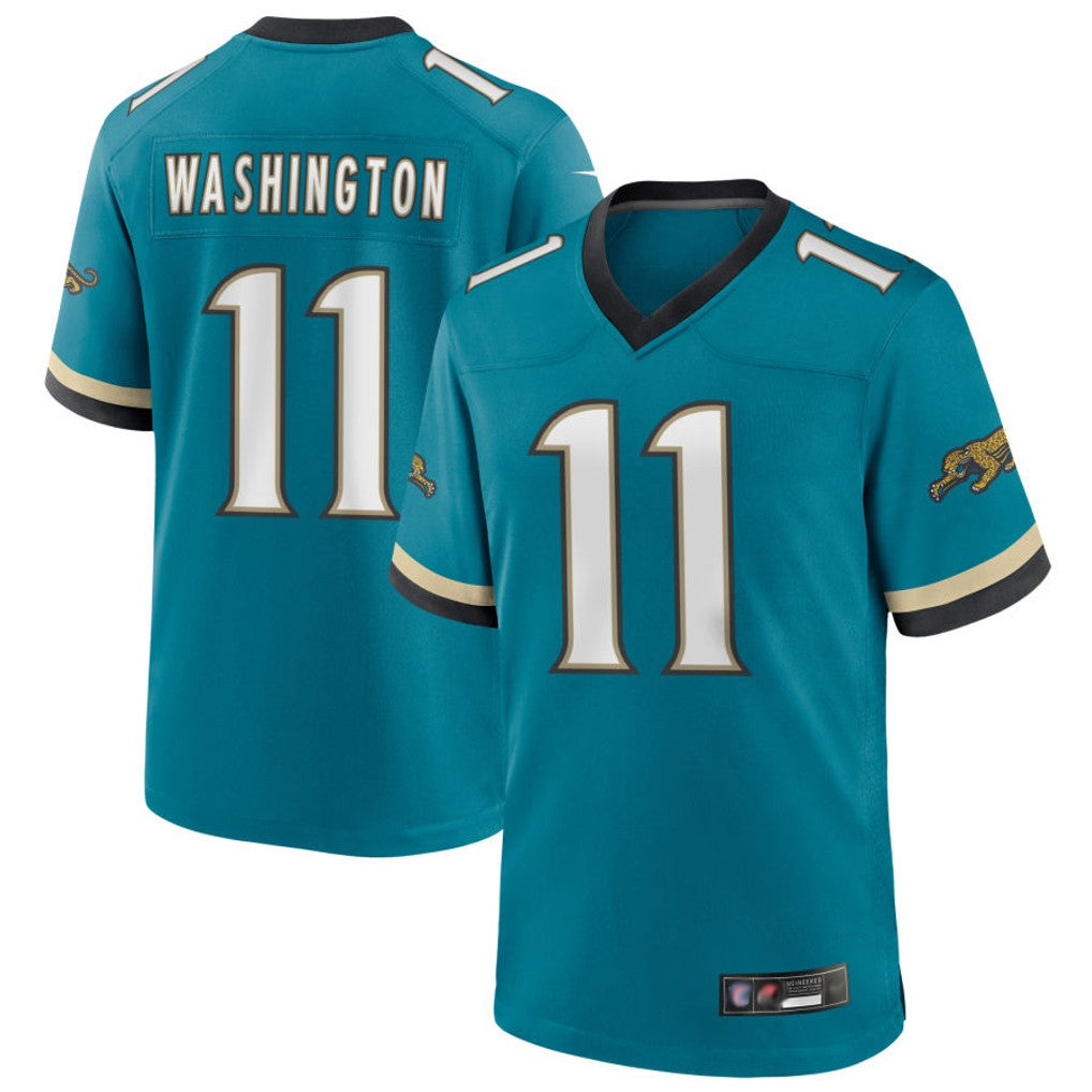 BIPIHUC J.Jaguars #11 Parker Washington Player Legend Teal Game Stitched Jerseys