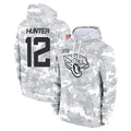 BIPIHUC J.Jaguars #12 Travis Hunter Player Arctic Camo Salute to Service Hoodies Limited Game Stitched Jerseys