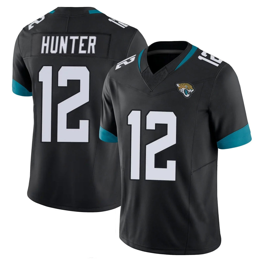 BIPIHUC J.Jaguars #12 Travis Hunter Player Black Vapor F.U.S.E. Limited Home Game Stitched Jerseys