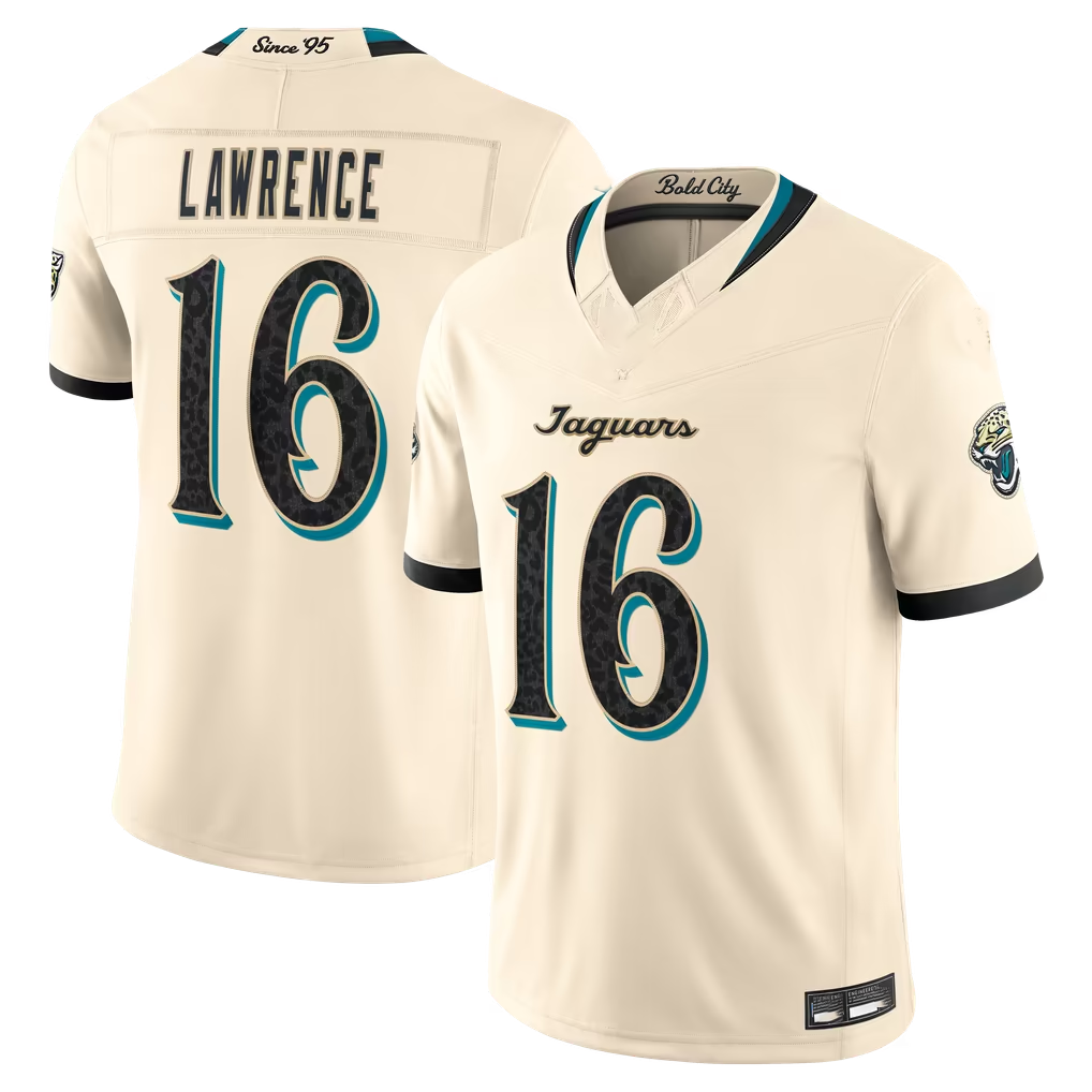 BIPIHUC J.Jaguars #16 Trevor Lawrence Natural 2026 Rivalries Collection Game Stitched Jerseys
