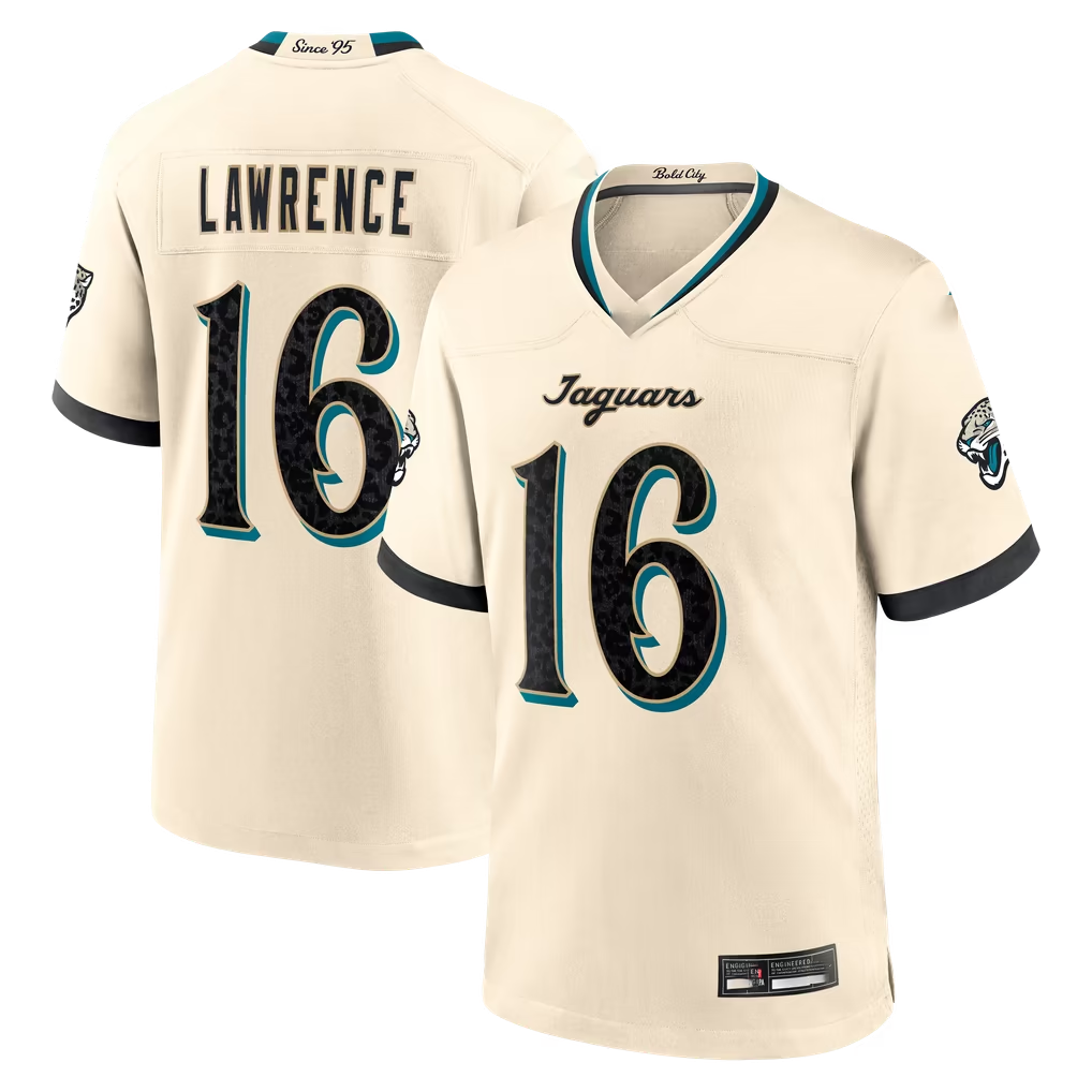 BIPIHUC J.Jaguars #16 Trevor Lawrence Natural 2026 Rivalries Collection Limited Stitched Jerseys