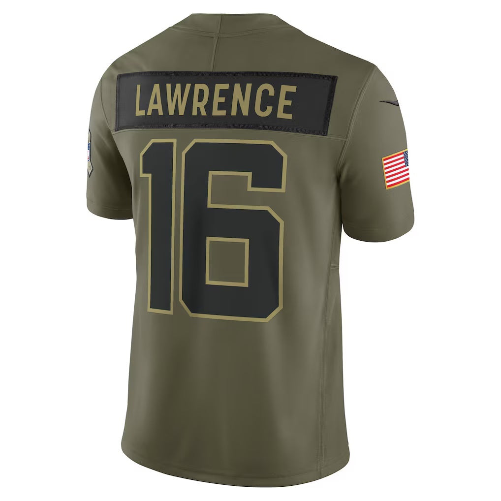 BIPIHUC J.Jaguars #16 Trevor Lawrence Olive 2025 Salute to Service Limited Stitched Jerseys