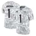BIPIHUC J.Jaguars #1 Montaric Brown Player Arctic Camo Salute To Service Limited Game Stitched Jerseys