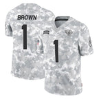 BIPIHUC J.Jaguars #1 Montaric Brown Player Arctic Camo Salute To Service Limited Game Stitched Jerseys