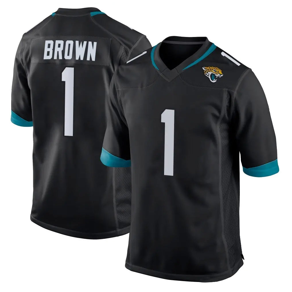 BIPIHUC J.Jaguars #1 Montaric Brown Player Black Home Game Stitched Jerseys