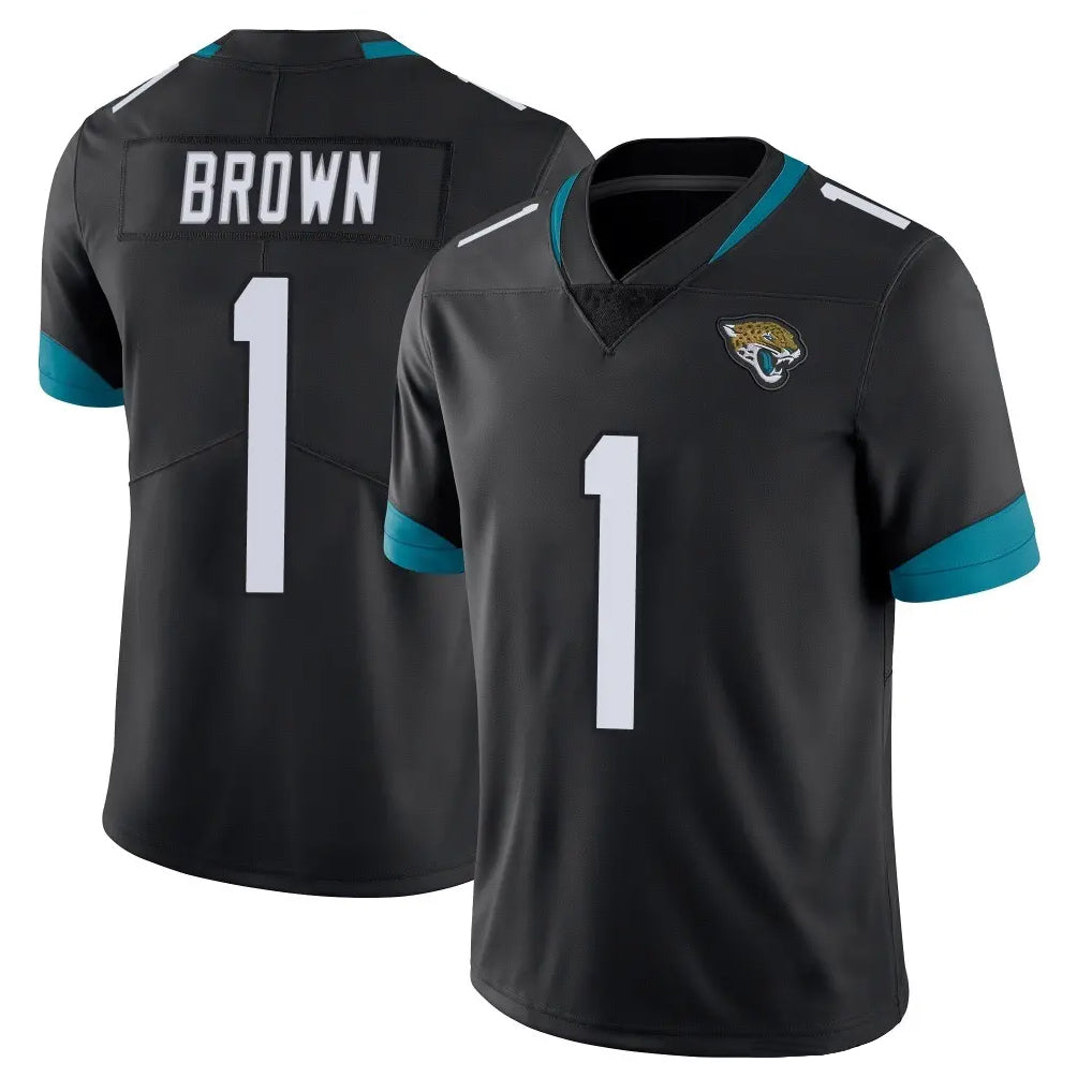 BIPIHUC J.Jaguars #1 Montaric Brown Player Black Vapor Untouchable Limited Home Game Stitched Jerseys