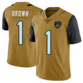 BIPIHUC J.Jaguars #1 Montaric Brown Player Gold Vapor Limited Home Game Stitched Jerseys