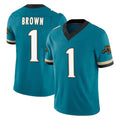 BIPIHUC J.Jaguars #1 Montaric Brown Player Teal Prowler Throwback Vapor F.U.S.E. Limited Home Game Stitched Jerseys