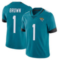 BIPIHUC J.Jaguars #1 Montaric Brown Player Teal Vapor Untouchable Limited Home Game Stitched Jerseys