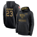 BIPIHUC J.Jaguars #23 Foyesade Oluokun Player Black Salute to Service Hoodies Limited Game Stitched Jerseys