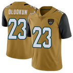 BIPIHUC J.Jaguars #23 Foyesade Oluokun Player Gold Vapor Limited Home Game Stitched Jerseys