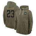 BIPIHUC J.Jaguars #23 Foyesade Oluokun Player Olive Salute to Service Pullover Hoodies Limited Stitched Jerseys