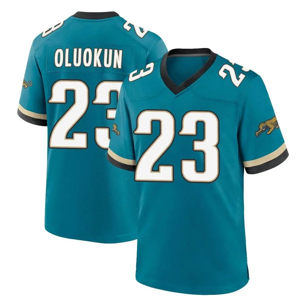 BIPIHUC J.Jaguars #23 Foyesade Oluokun Player Teal Prowler Throwback Limited Home Game Stitched Jerseys