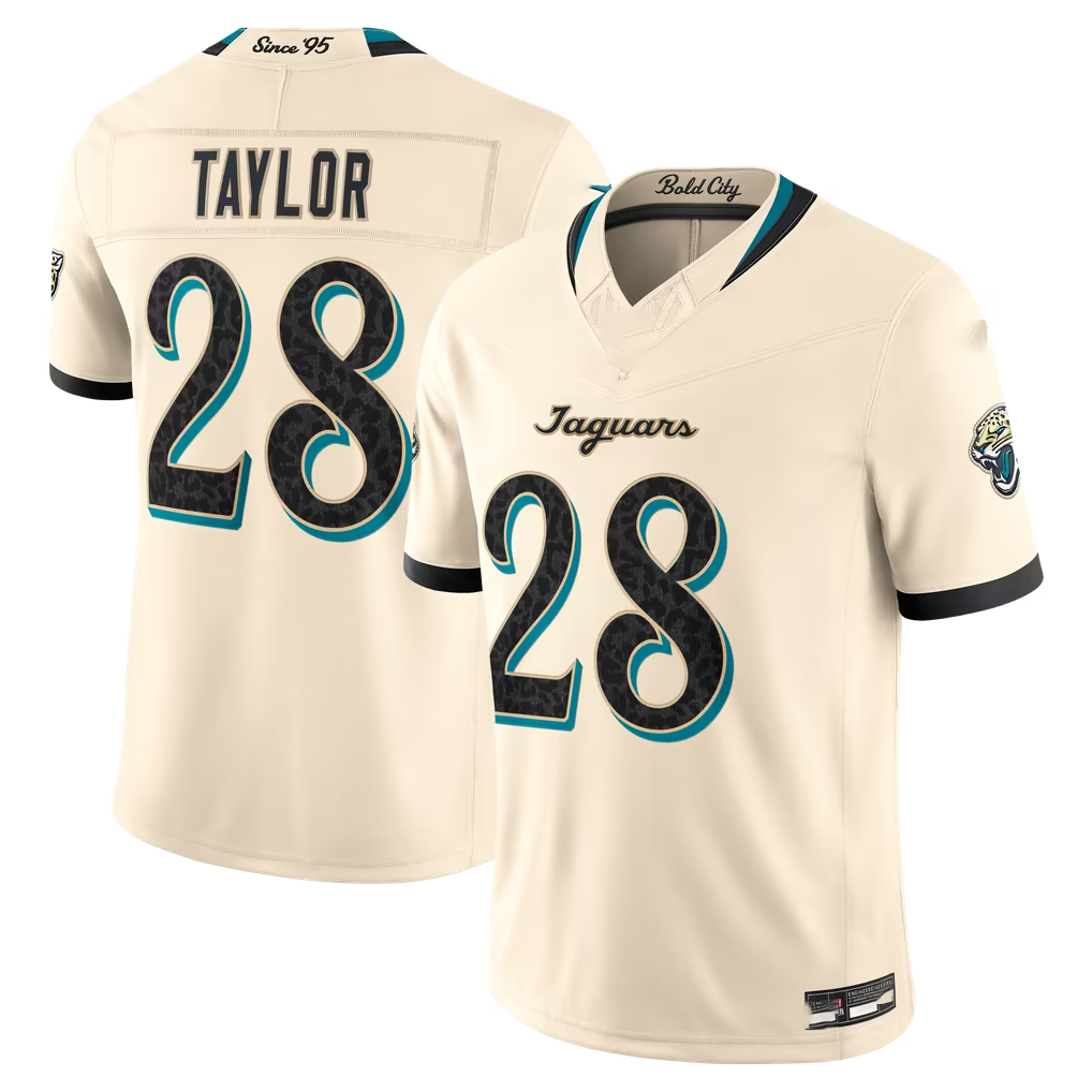 BIPIHUC J.Jaguars #28 Fred Taylor Natural 2026 Rivalries Collection Limited Stitched Jerseys
