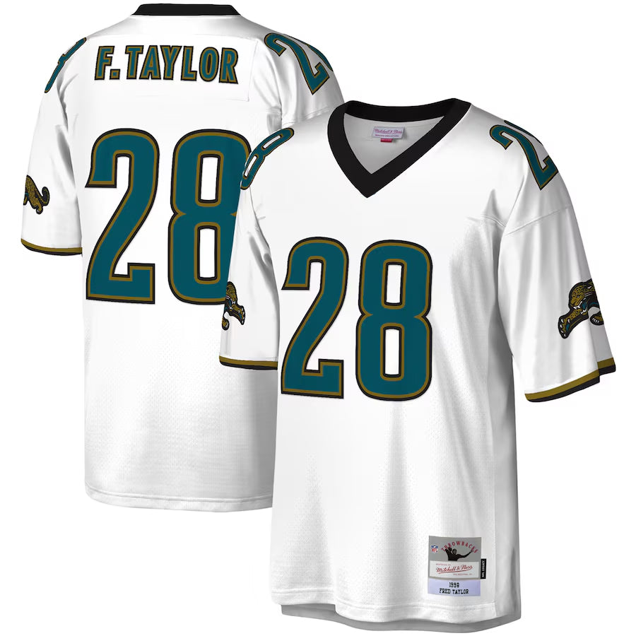 BIPIHUC J.Jaguars #28 Fred Taylor Player Mitchell & Ness White Legacy Replica Stitched Jerseys