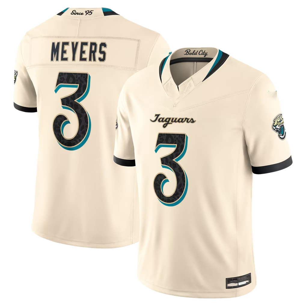 BIPIHUC J.Jaguars #3 Jakobi Meyers Natural 2026 Rivalries Collection Limited Stitched Jerseys