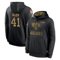 BIPIHUC J.Jaguars #41 Josh Hines-Allen Player Black Salute to Service Hoodies Limited Game Stitched Jerseys