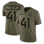 BIPIHUC J.Jaguars #41 Josh Hines-Allen Player Olive 2025 Salute To Service Limited Game Stitched Jerseys