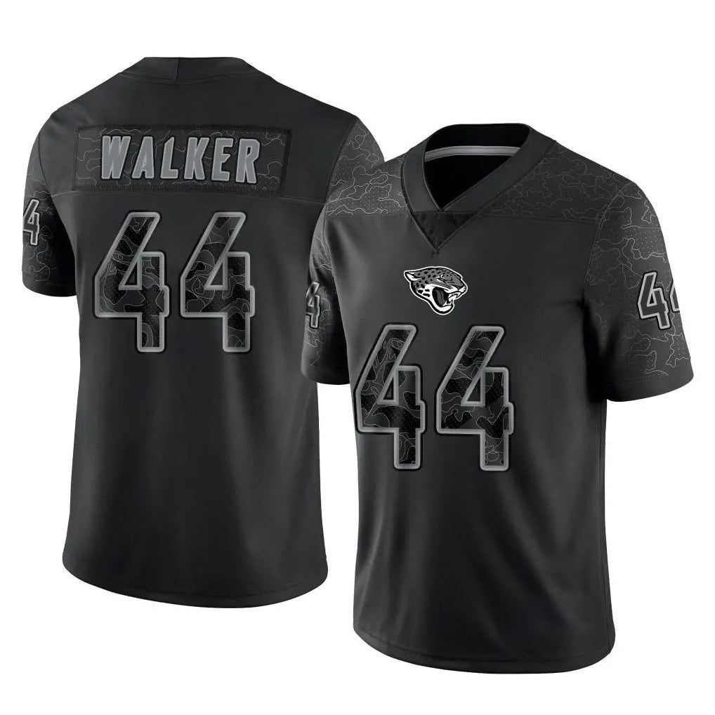 BIPIHUC J.Jaguars #44 Travon Walker Player Black Reflective Limited Game Stitched Jerseys