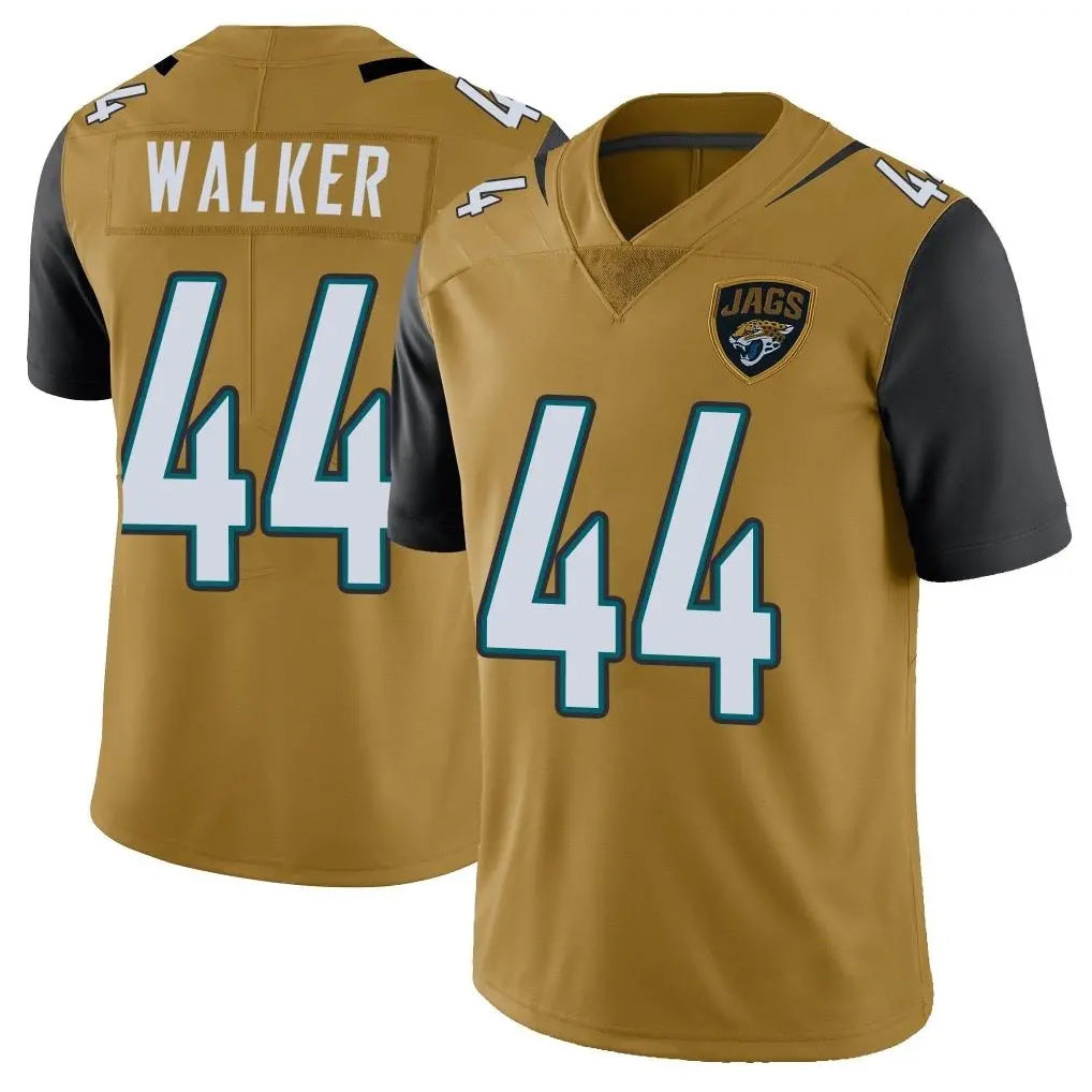BIPIHUC J.Jaguars #44 Travon Walker Player Gold Vapor Limited Home Game Stitched Jerseys