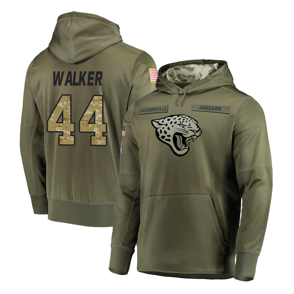 BIPIHUC J.Jaguars #44 Travon Walker Player Olive Salute to Service Pullover Hoodies Home Game Stitched Jerseys