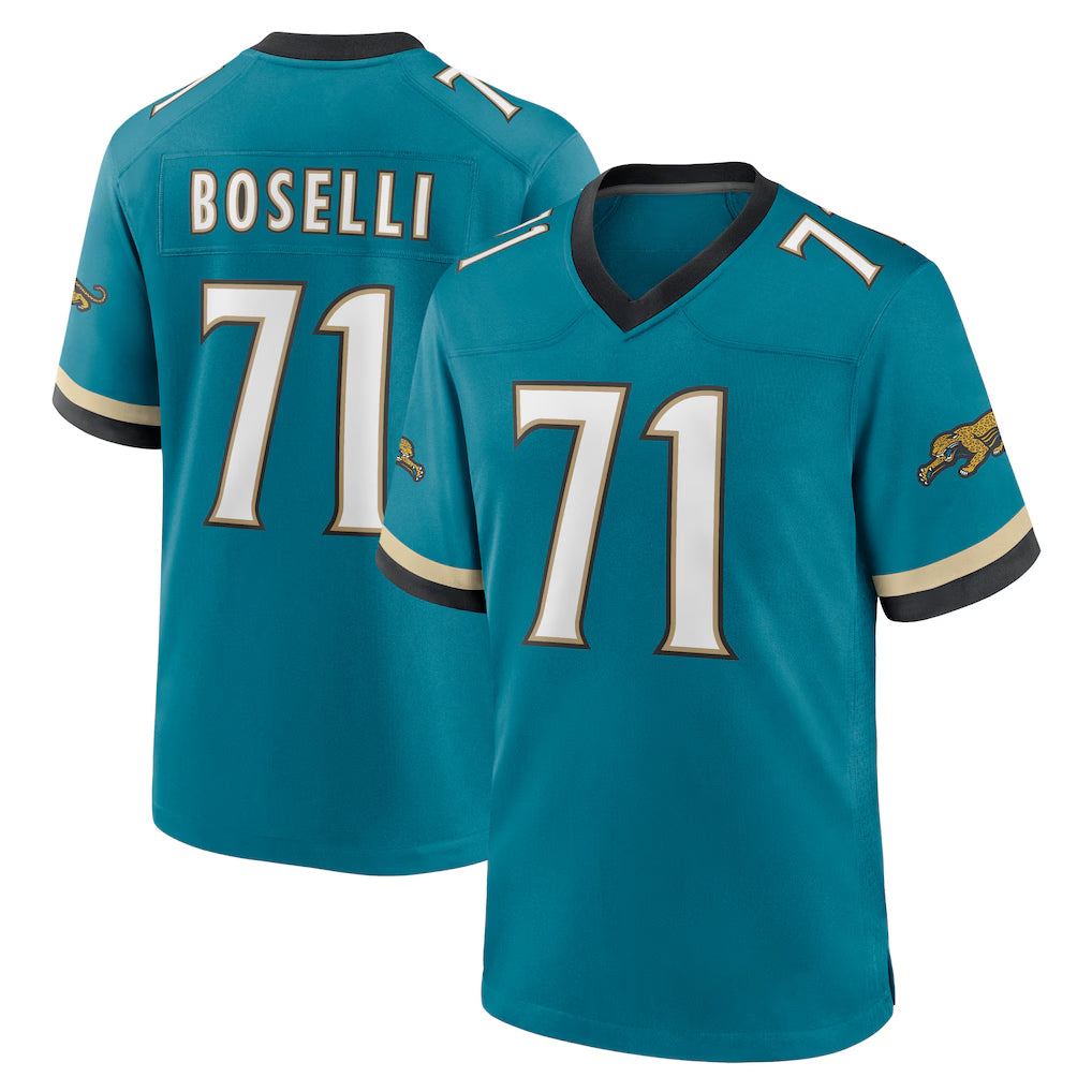 BIPIHUC J.Jaguars #71 Tony Boselli?Player Teal Prowler Throwback Limited Home Game Stitched Jerseys