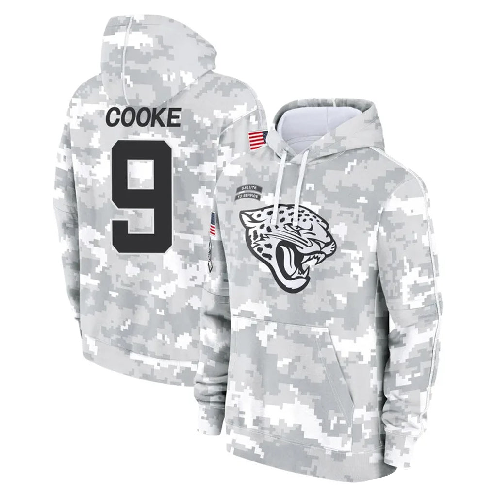 BIPIHUC J.Jaguars #9 Logan Cooke Player Arctic Camo Salute to Service Hoodies Limited Game Stitched Jerseys