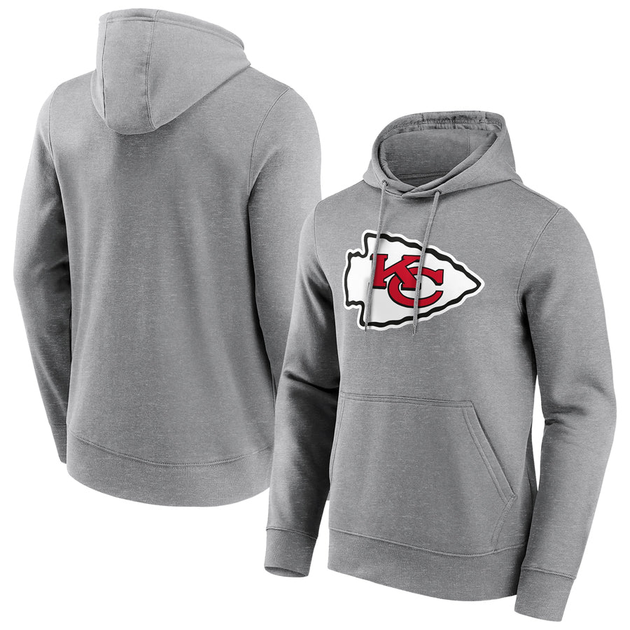 BIPIHUC KC.Chiefs Blank Player Gray Pullover Hoodie Stitched Jerseys
