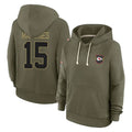 BIPIHUC KC.Chiefs #15 Patrick Mahomes Player Olive Salute to Service Hoodies Stitched Jerseys