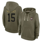 BIPIHUC KC.Chiefs #15 Patrick Mahomes Player Olive Salute to Service Hoodies Stitched Jerseys