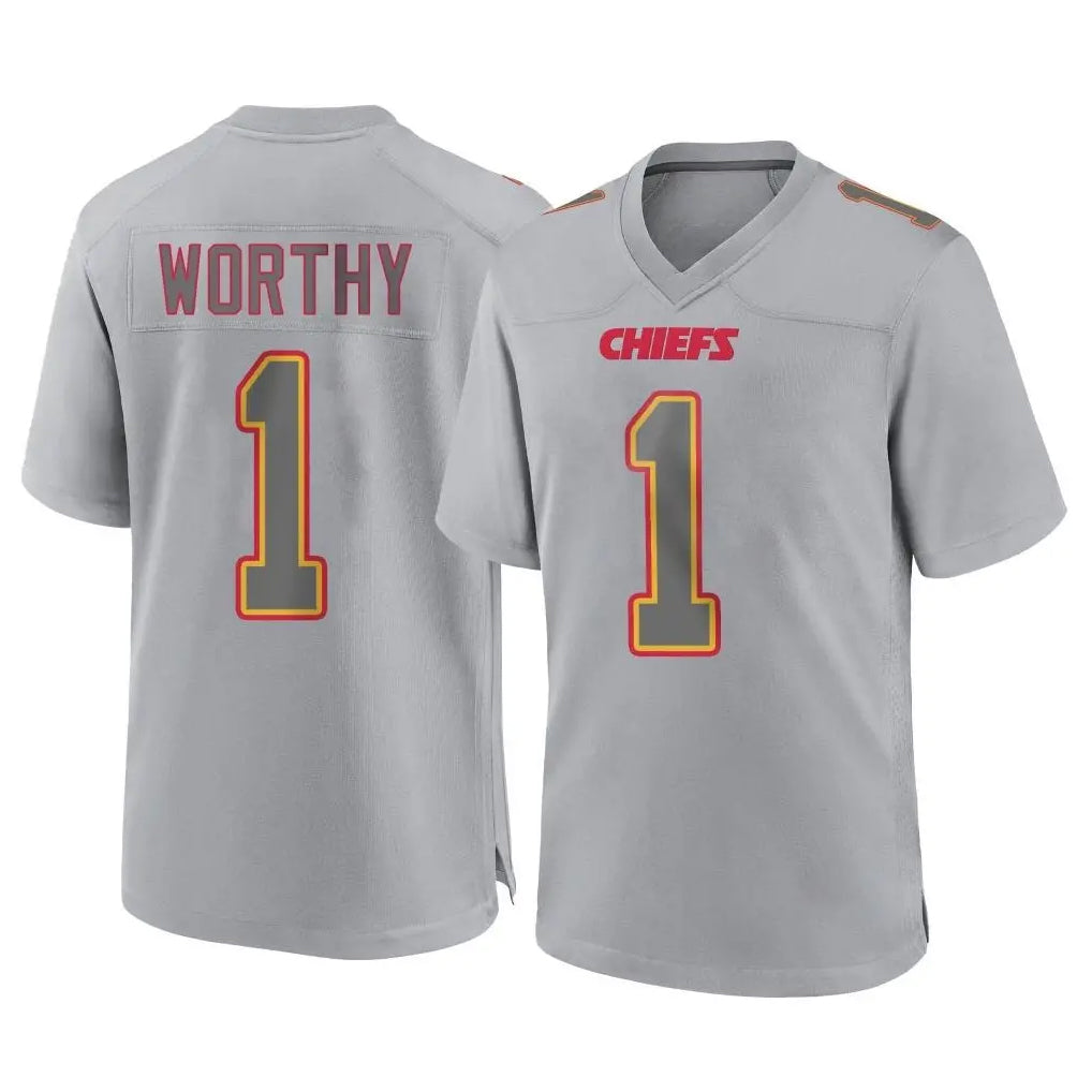BIPIHUC KC.Chiefs #1 Xavier Worthy Player Gray Atmosphere Fashion Game Stitched Jerseys