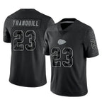 BIPIHUC KC.Chiefs #23 Drue Tranquill Player Black Limited Reflective Game Stitched Jerseys