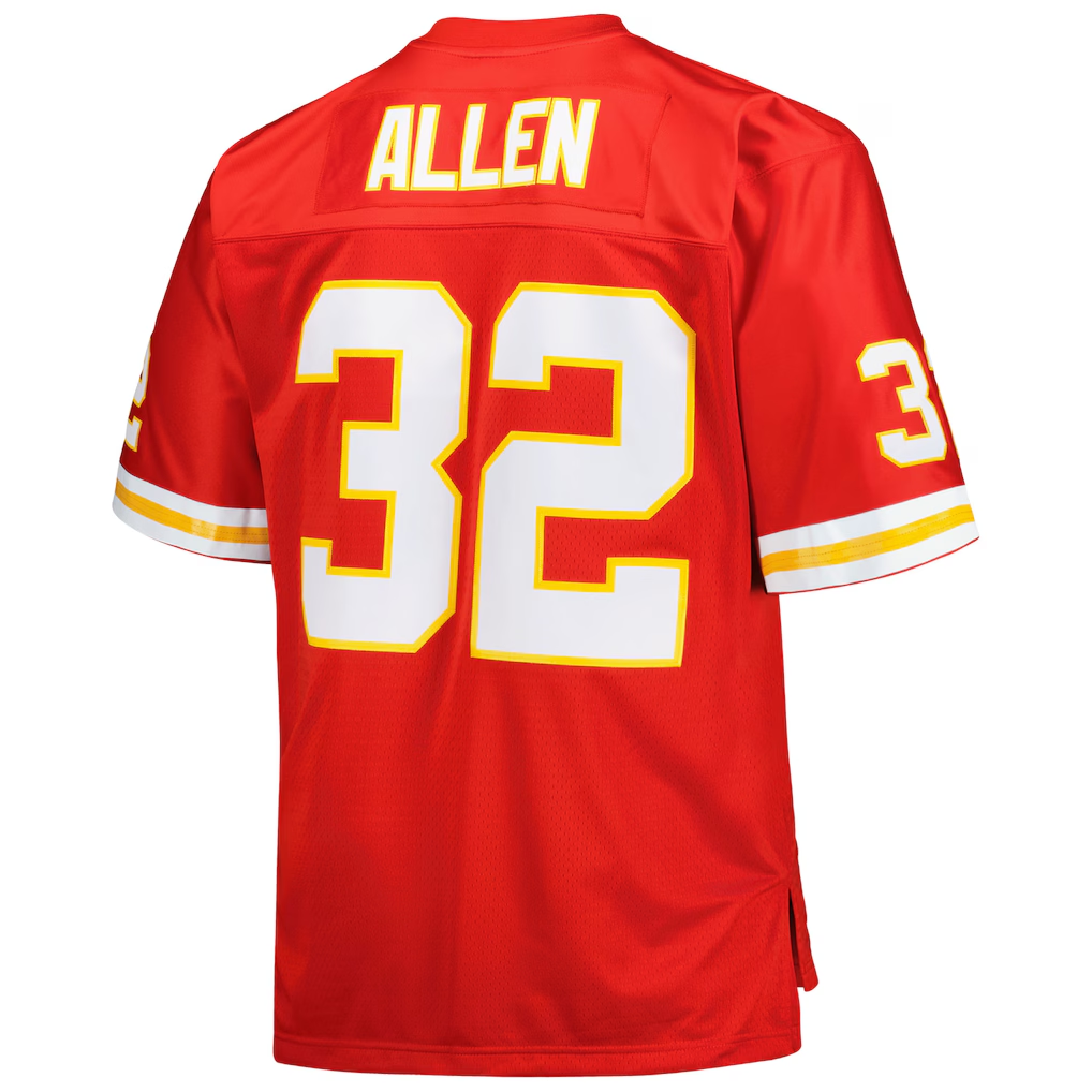 BIPIHUC KC.Chiefs #32 Marcus Allen Mitchell & Ness Red Big & Tall 1994 Retired Player Replica Jersey