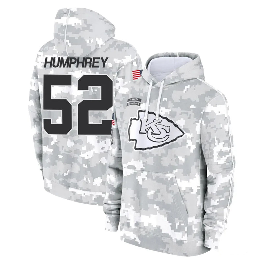 BIPIHUC KC.Chiefs #52 Creed Humphrey Player Arctic Camo Salute to Service Hoodies Limited Game Stitched Jerseys
