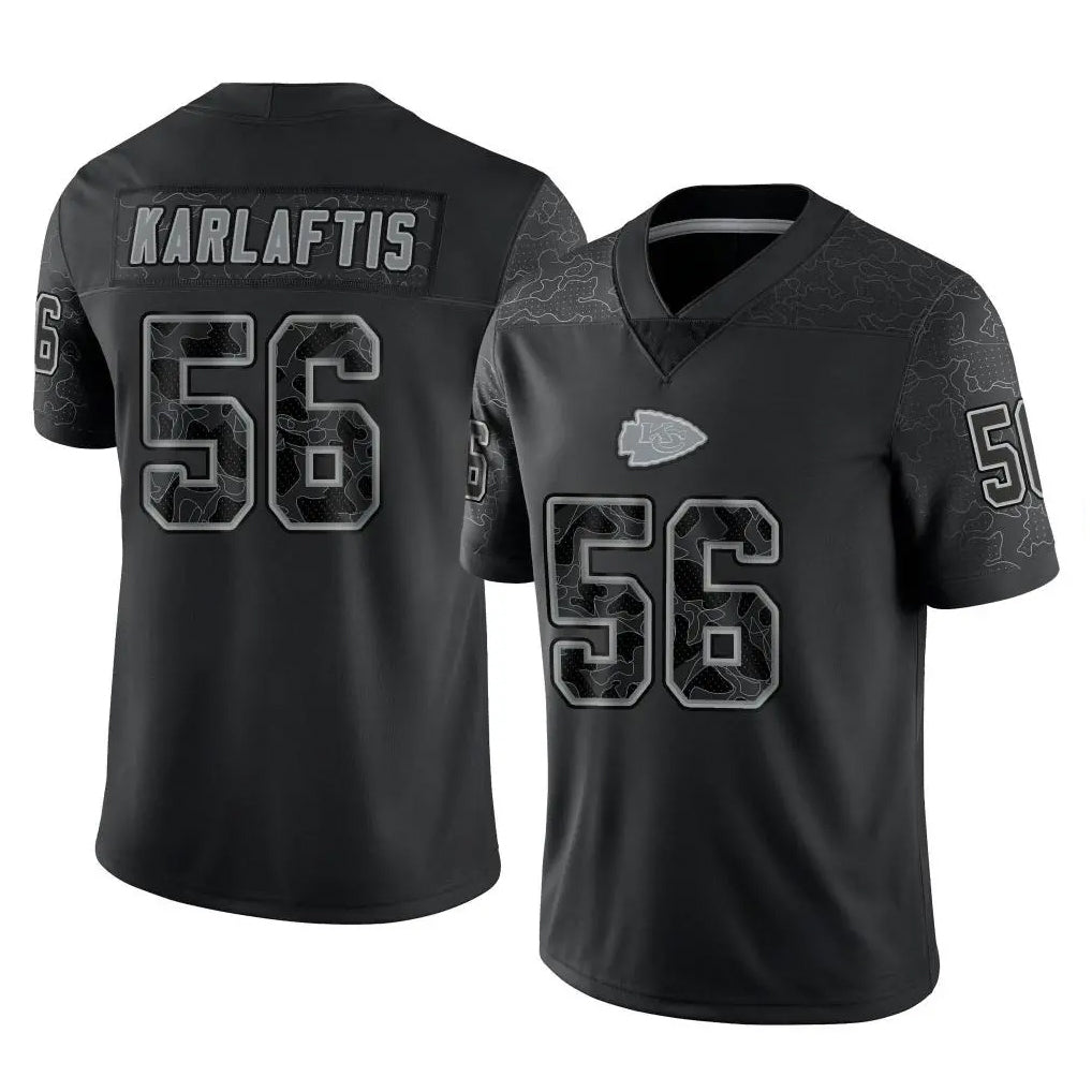 BIPIHUC KC.Chiefs #56 George Karlaftis Player Black Limited Reflective Game Stitched Jerseys