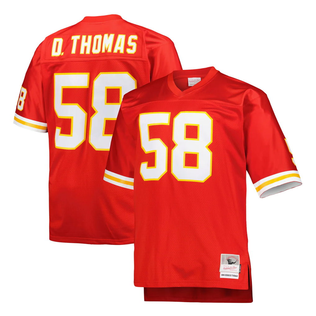 BIPIHUC KC.Chiefs #58 Derrick Thomas Player Red Mitchell & Ness 1994 Throwback Retired Stitched Jerseys