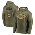 BIPIHUC KC.Chiefs #5 Mansoor Delane Player Olive Salute to Service Pullover Hoodies Home Game Stitched Jerseys