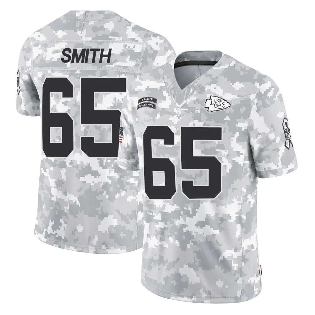 BIPIHUC KC.Chiefs #65 Trey Smith Player Arctic Camo Salute To Service Limited Game Stitched Jerseys