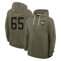BIPIHUC KC.Chiefs #65 Trey Smith Player Olive Salute to Service Pullover Hoodies Limited Stitched Jerseys