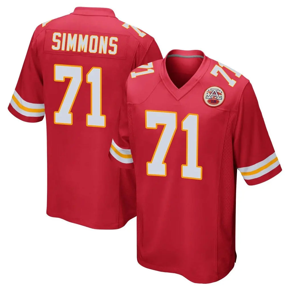 BIPIHUC KC.Chiefs #71 Josh Simmons Player Red Home Game Stitched Jerseys