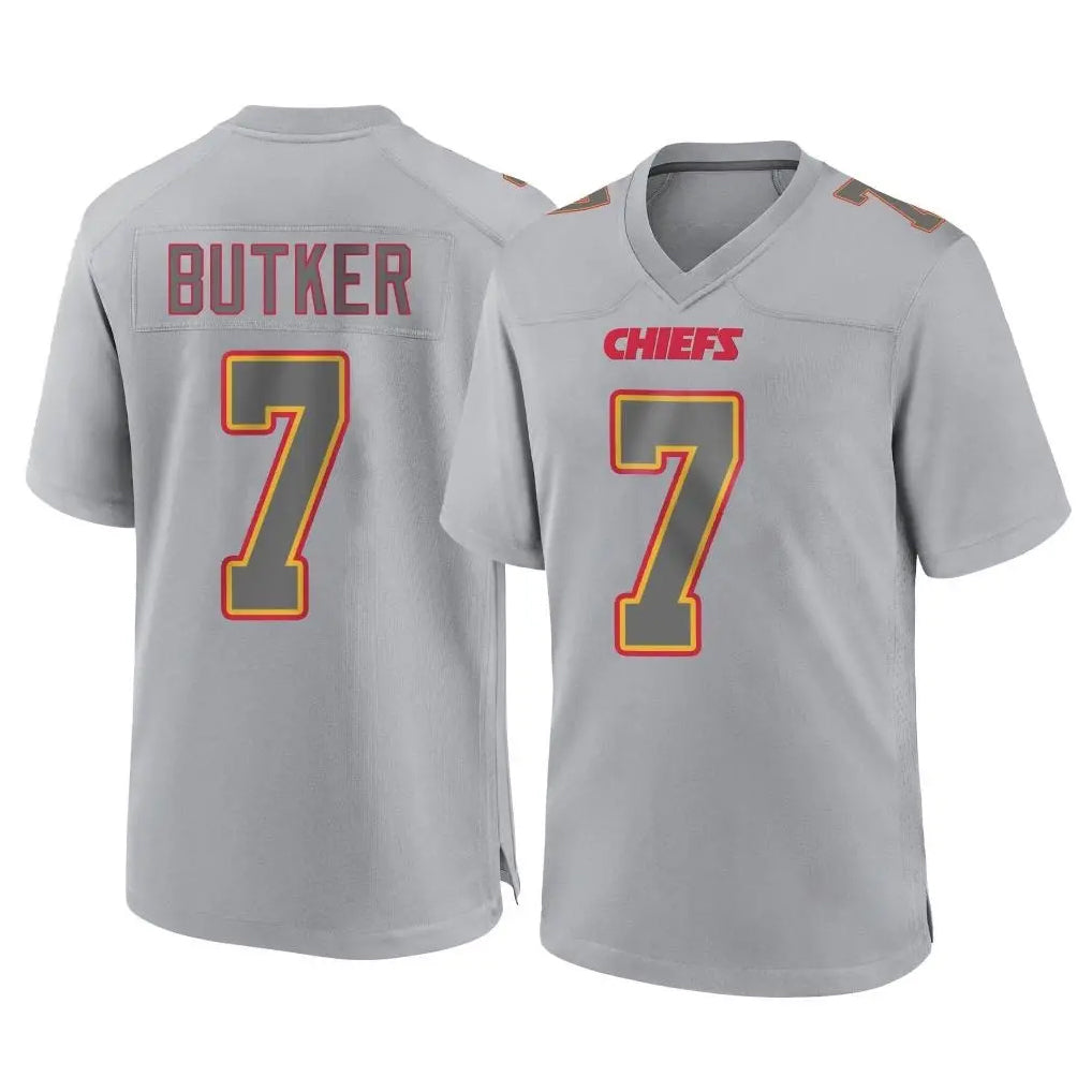 BIPIHUC KC.Chiefs #7 Harrison Butker Player Gray Atmosphere Fashion Game Stitched Jerseys