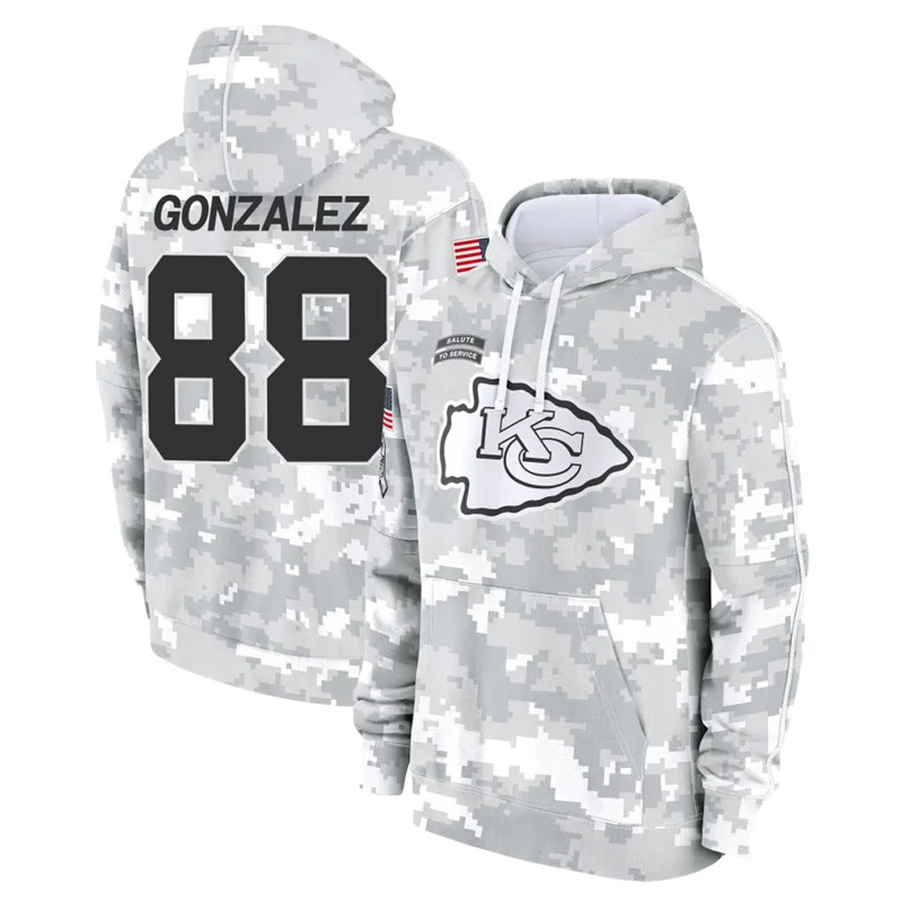 BIPIHUC KC.Chiefs #88 Tony Gonzalez Player Arctic Camo Salute to Service Hoodies Limited Game Stitched Jerseys