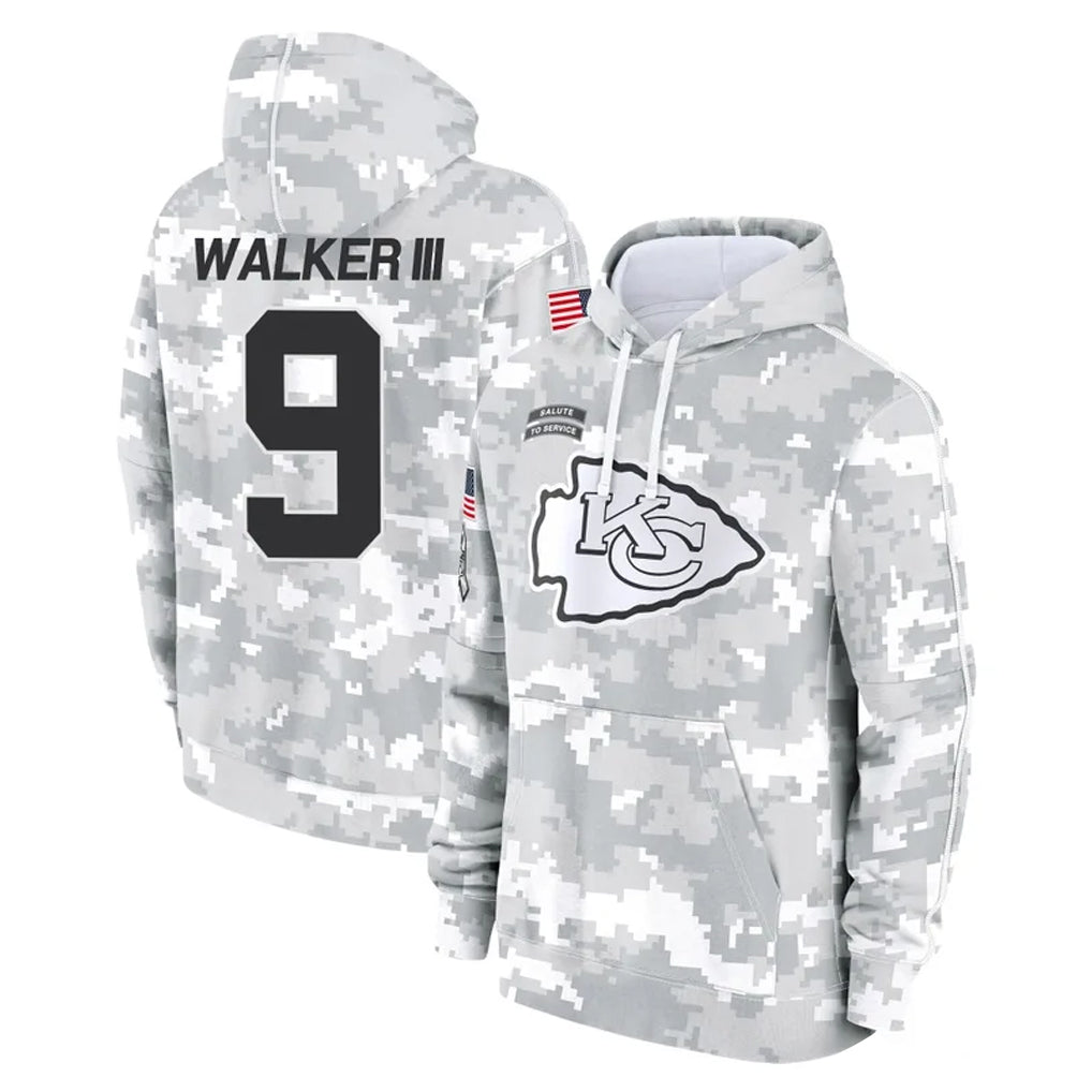 BIPIHUC KC.Chiefs #9 Kenneth Walker III Player Arctic Camo Salute to Service Hoodies Limited Game Stitched Jerseys