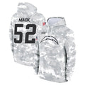 BIPIHUC LA.Chargers #52 Khalil Mack Player Arctic Camo Salute to Service Hoodies Game Stitched Jerseys