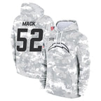BIPIHUC LA.Chargers #52 Khalil Mack Player Arctic Camo Salute to Service Hoodies Game Stitched Jerseys