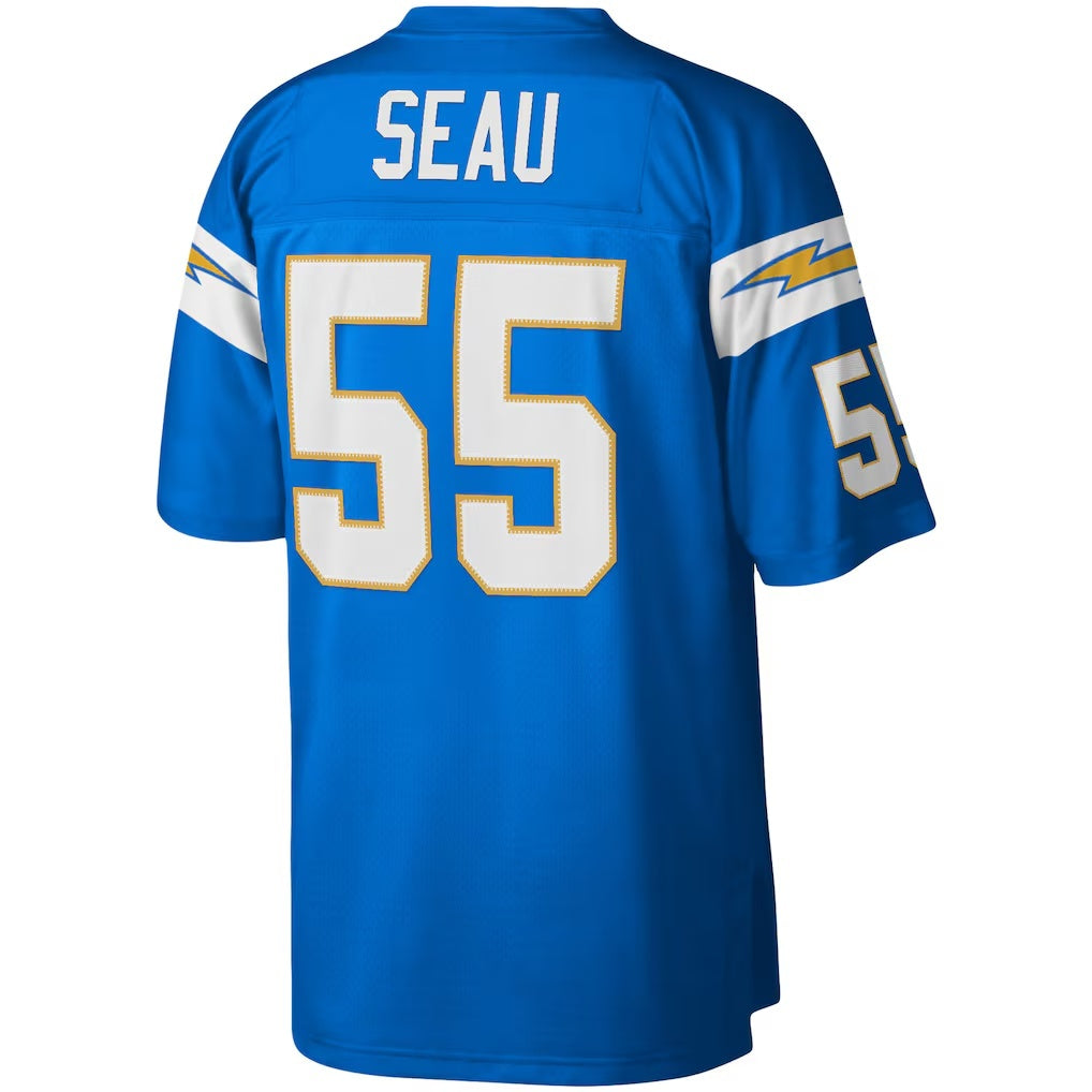 BIPIHUC LA.Chargers #55 Junior Seau Mitchell & Ness Powder Blue Legacy Replica Stitched Jerseys