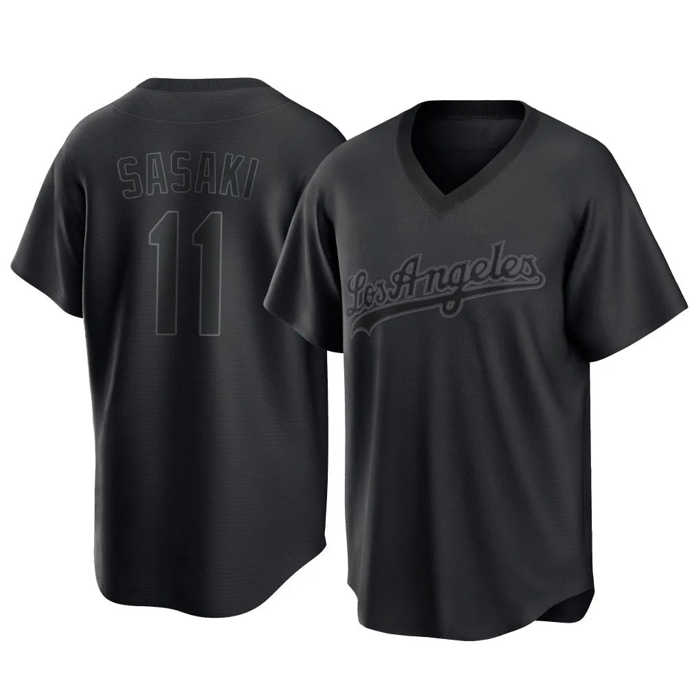 BIPIHUC LA.Dodgers #11 Roki Sasaki Player Black Pitch Fashion T-shirt Stitched Jerseys