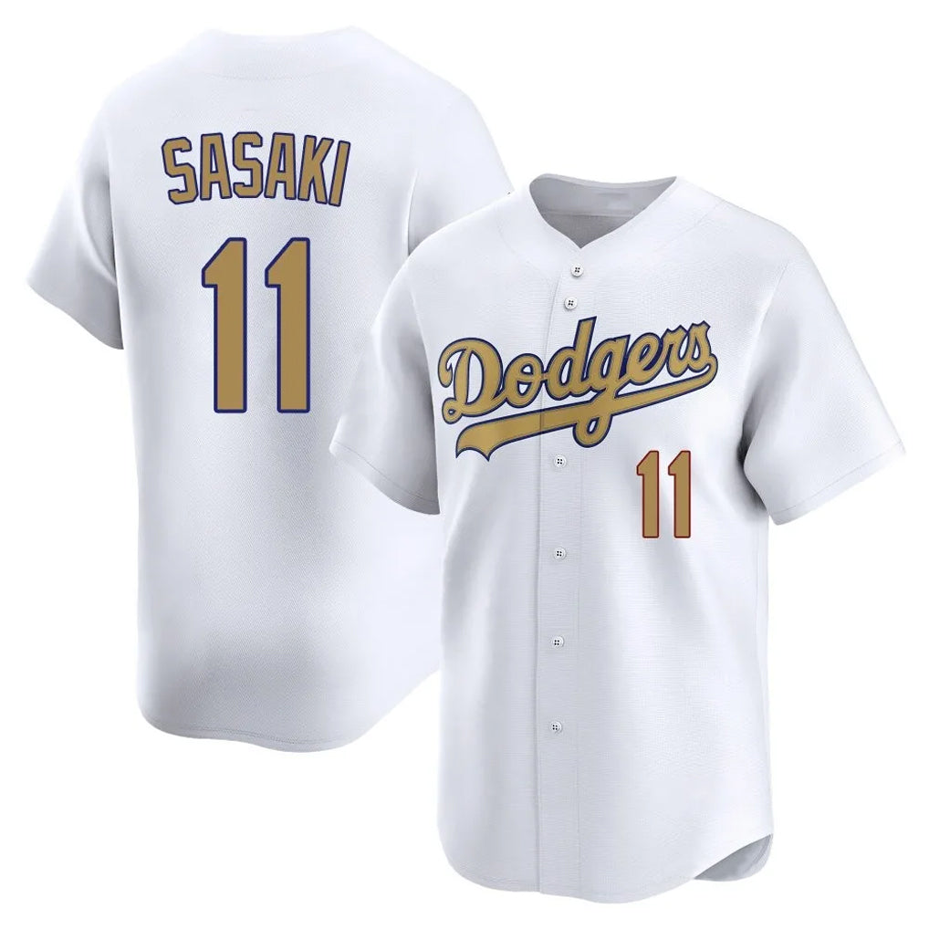 BIPIHUC LA.Dodgers #11 Roki Sasaki Player Gold Collection Limited Home Stitched Jerseys