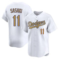 BIPIHUC LA.Dodgers #11 Roki Sasaki Player Gold Collection Limited Home Stitched Jerseys